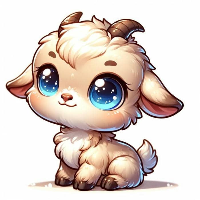 Dê chibi dễ thương: Hình vẽ đơn giản cho bé yêu thích tô màu 6 Ảnh hình chibi con dê đáng yêu