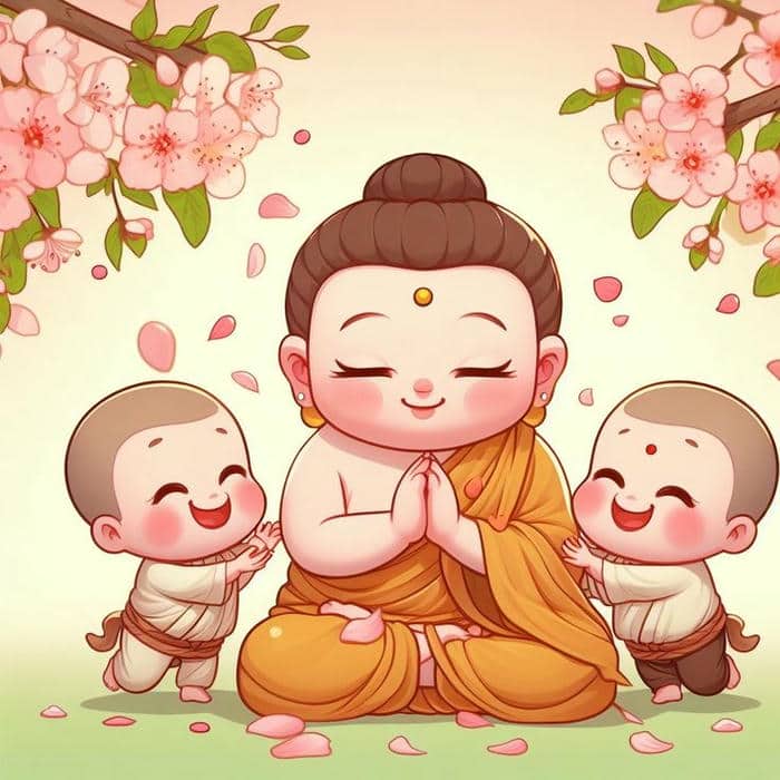 Phật chibi: Kết hợp giữa dễ thương và an yên trong từng đường nét 6 Ảnh hình chibi phật đáng yêu