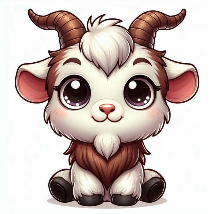 Dê chibi dễ thương: Hình vẽ đơn giản cho bé yêu thích tô màu 5 Ảnh hình con dê chibi đáng yêu