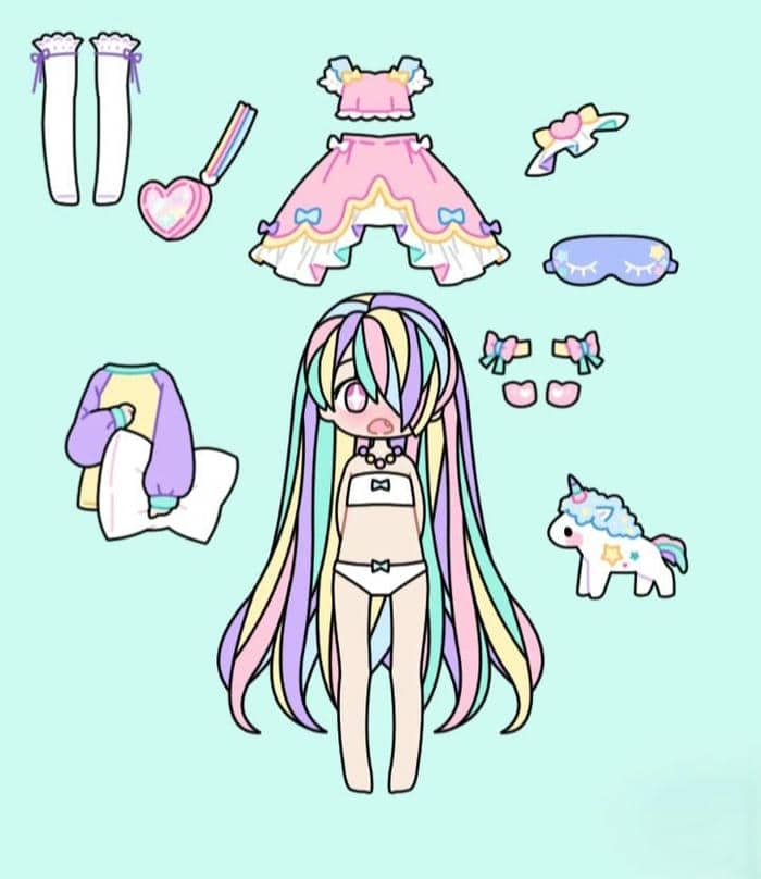 Paper doll chibi – Búp bê giấy dễ thương cho bé và người mê sáng tạo 7 Ảnh hình cute kawaii anime paper doll chibi