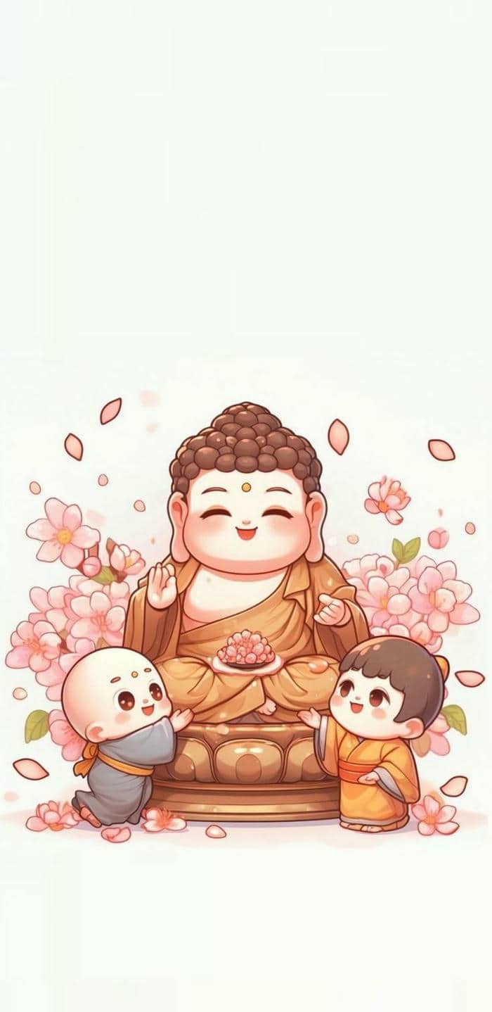 Phật chibi: Kết hợp giữa dễ thương và an yên trong từng đường nét 10 Ảnh hình nền hình chibi phật