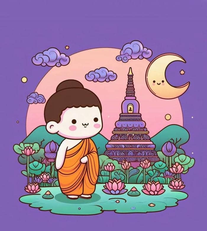 Phật chibi: Kết hợp giữa dễ thương và an yên trong từng đường nét 16 Ảnh hình phật chibi đáng yêu