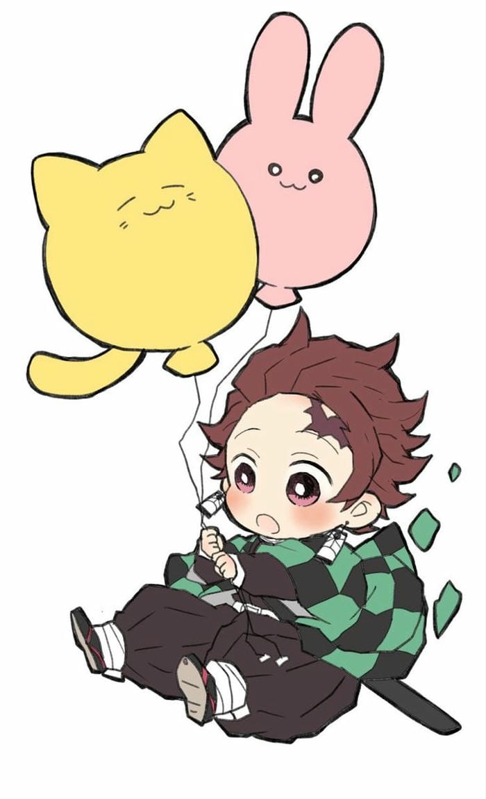 100+ Hình Tanjirō Chibi Dễ Thương – Bộ Sưu Tập Avatar Ngầu Cho Fan Kimetsu 7 Ảnh hình vẽ chibi Tanjiro cầm bóng bay dễ thương