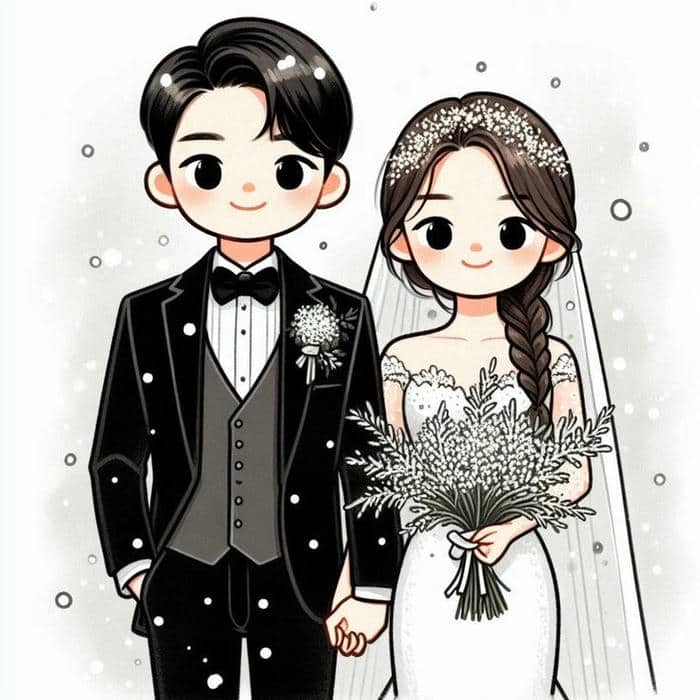 Cô dâu chú rể chibi dễ thương: Bộ sưu tập hình ảnh cute không thể bỏ lỡ 5 Ảnh hình vẽ cô dâu chú rể chibi cute