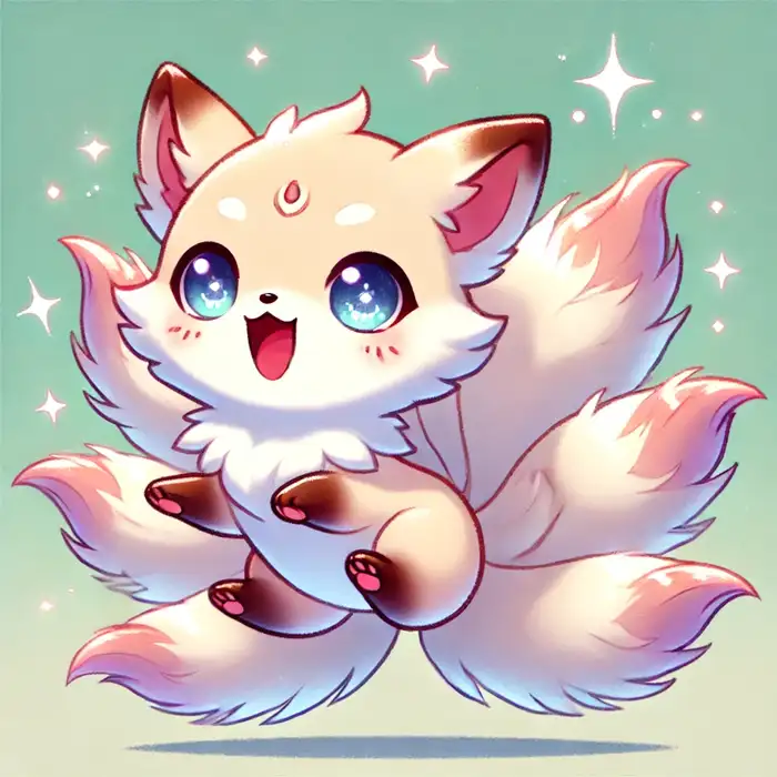 Top 110+ ảnh hồ ly chibi cute đáng yêu làm avatar đẹp 8 Ảnh hồ ly 9 đuôi chibi biểu cảm tươi cười dễ thương