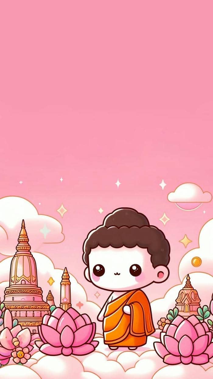 Ảnh nền hình chibi phật đáng yêu