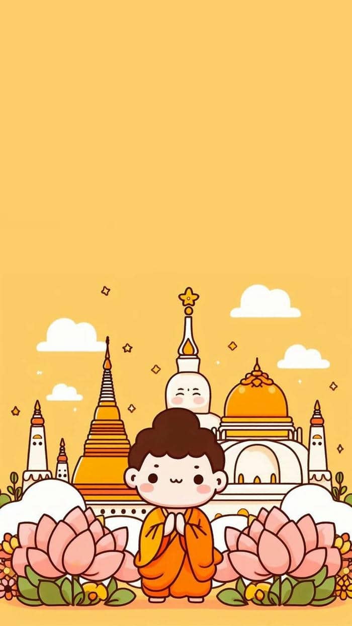 Phật chibi: Kết hợp giữa dễ thương và an yên trong từng đường nét 15 Ảnh nền hình chibi phật dễ thương