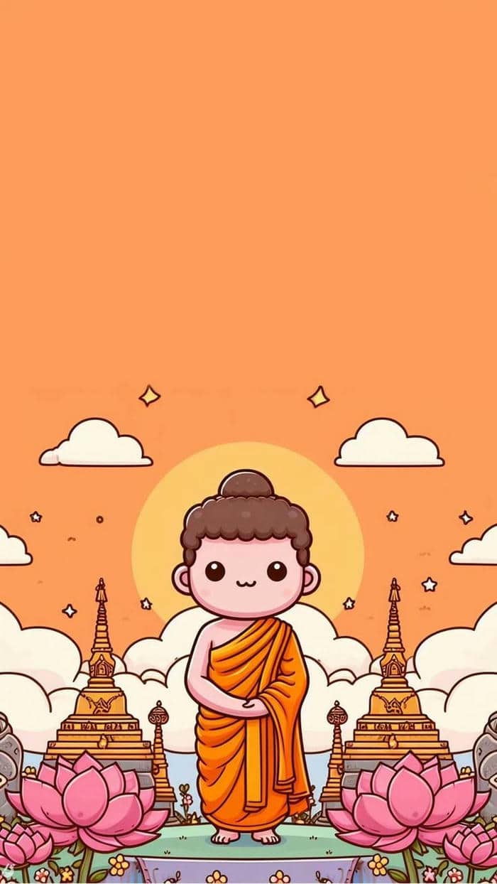 Phật chibi: Kết hợp giữa dễ thương và an yên trong từng đường nét 18 Ảnh nền hình phật chibi