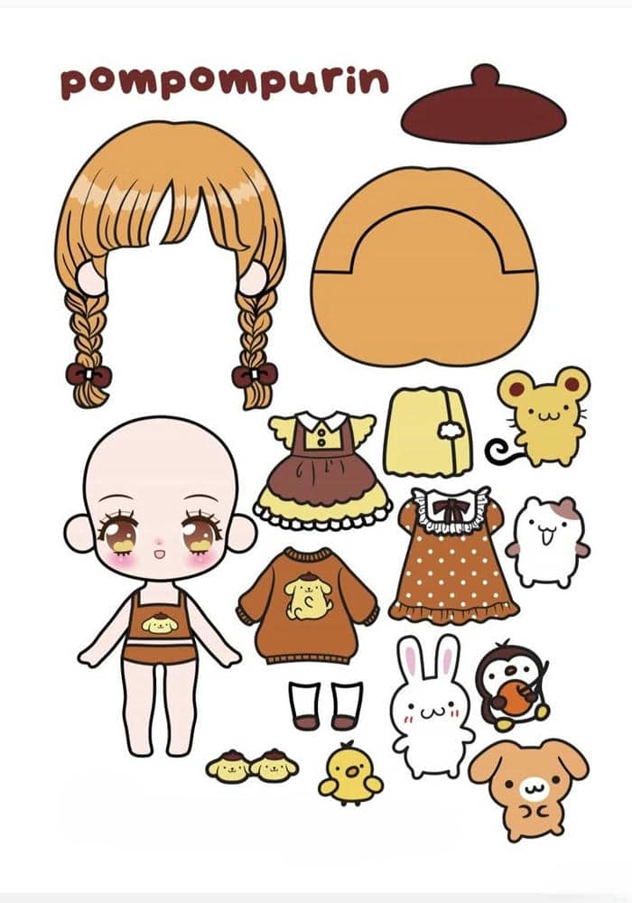 Paper doll chibi – Búp bê giấy dễ thương cho bé và người mê sáng tạo 10 Ảnh paper doll búp bê giấy chibi