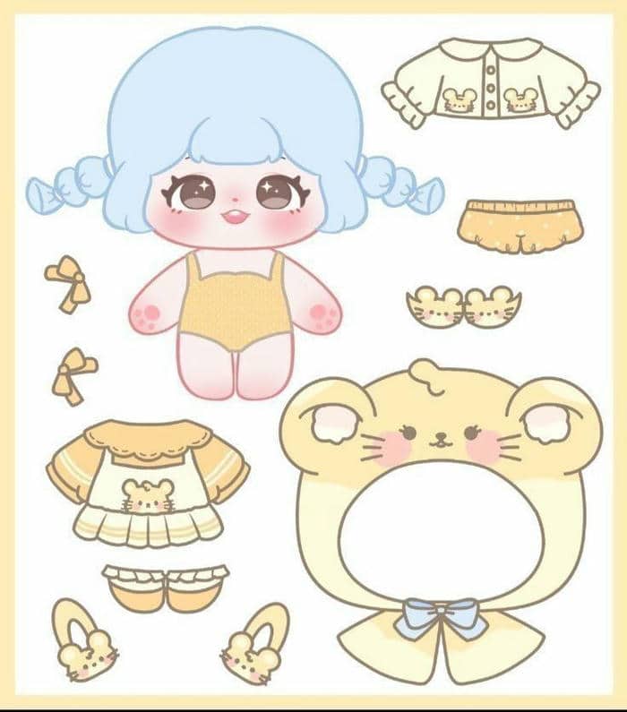 Paper doll chibi – Búp bê giấy dễ thương cho bé và người mê sáng tạo 11 Ảnh paper doll chibi cute đáng yêu