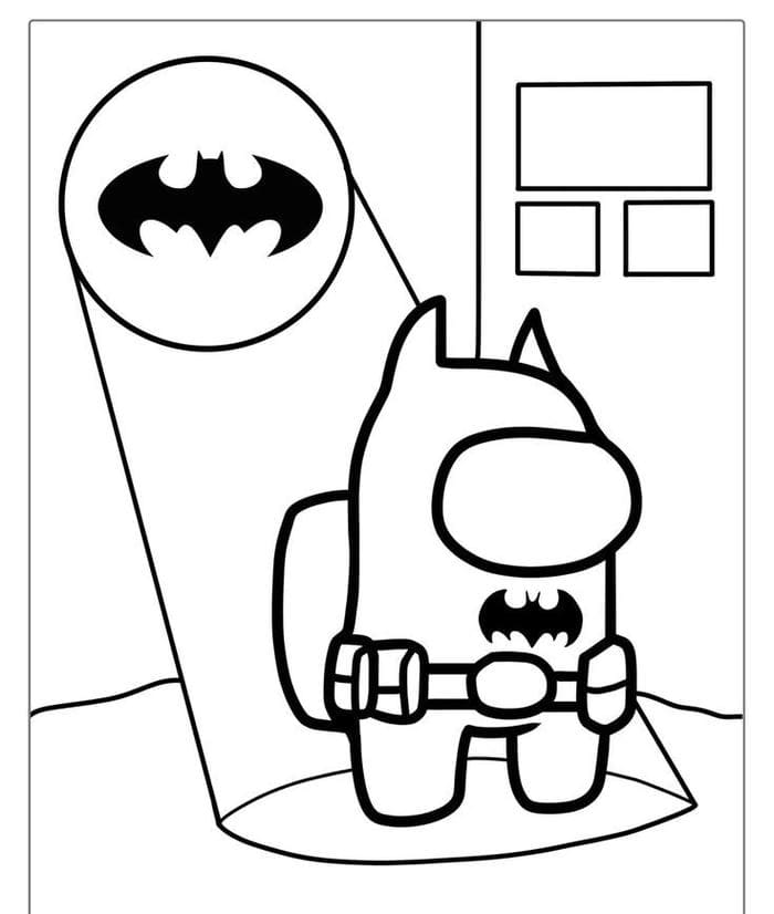 Gợi ý 99+ tranh tô màu Among Us cute dễ thương cho bé 1 Ảnh tranh tô màu Among Us Batman