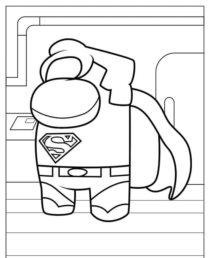 Gợi ý 99+ tranh tô màu Among Us cute dễ thương cho bé 6 Ảnh tranh tô màu Among Us hóa trang Superman