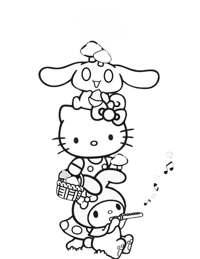 Bộ sưu tập 99+ tranh tô màu Cinnamoroll cute cho bé 15 Ảnh tranh tô màu Cinnamoroll, Hello Kitty và Melody siêu đáng yêu