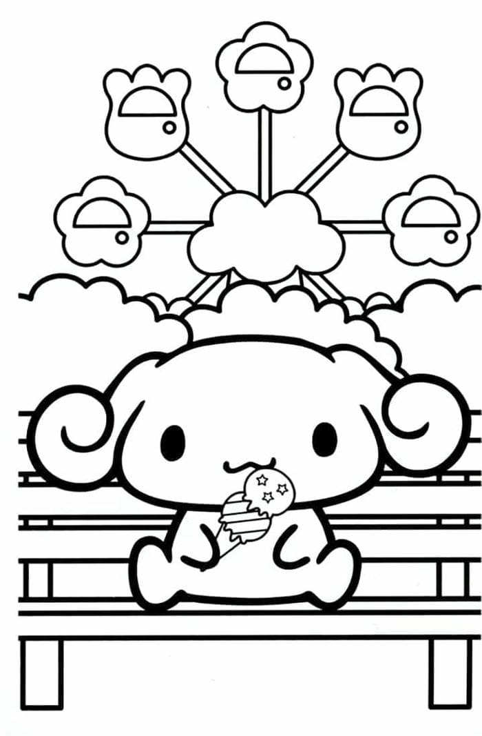 Bộ sưu tập 99+ tranh tô màu Cinnamoroll cute cho bé 2 Ảnh tranh tô màu Cinnamoroll ăn kem siêu dễ thương