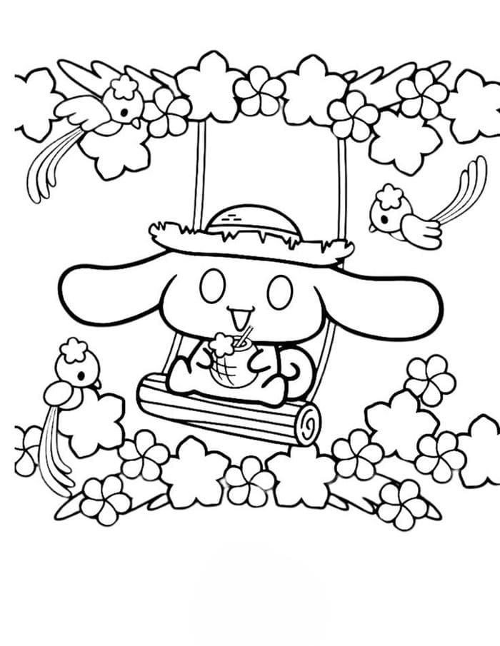 Bộ sưu tập 99+ tranh tô màu Cinnamoroll cute cho bé 11 Ảnh tranh tô màu Cinnamoroll ngồi xích đu
