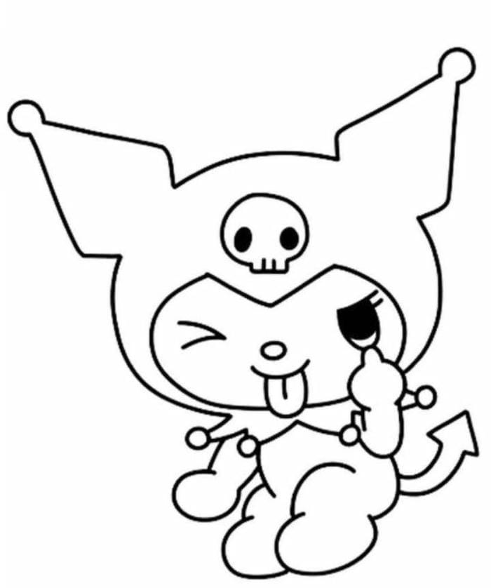 99+ Hình ảnh tranh tô màu Kuromi và Melody cute cho bé 3 Ảnh tranh tô màu Kuromi biểu cảm siêu đáng yêu cho bé
