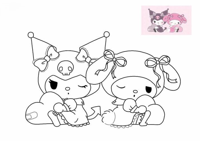 99+ Hình ảnh tranh tô màu Kuromi và Melody cute cho bé 11 Ảnh tranh tô màu Kuromi và Melody cute cho bé