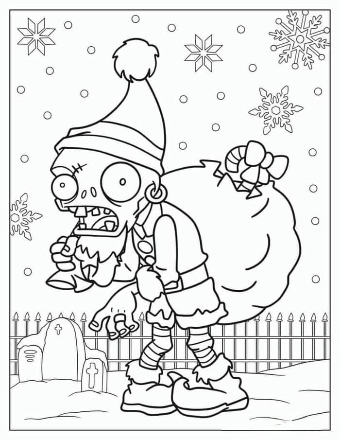 Bộ sưu tập 899+ hình tranh tô màu zombie cho bé 5 Ảnh tranh tô màu Zombie noel