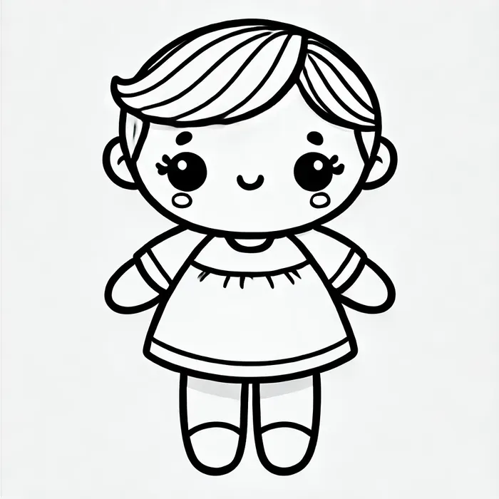99+ Tranh tô màu búp bê giấy chibi cute dễ thương 3 Ảnh tranh tô màu búp bê chibi đơn giản cho bé 3 tuổi