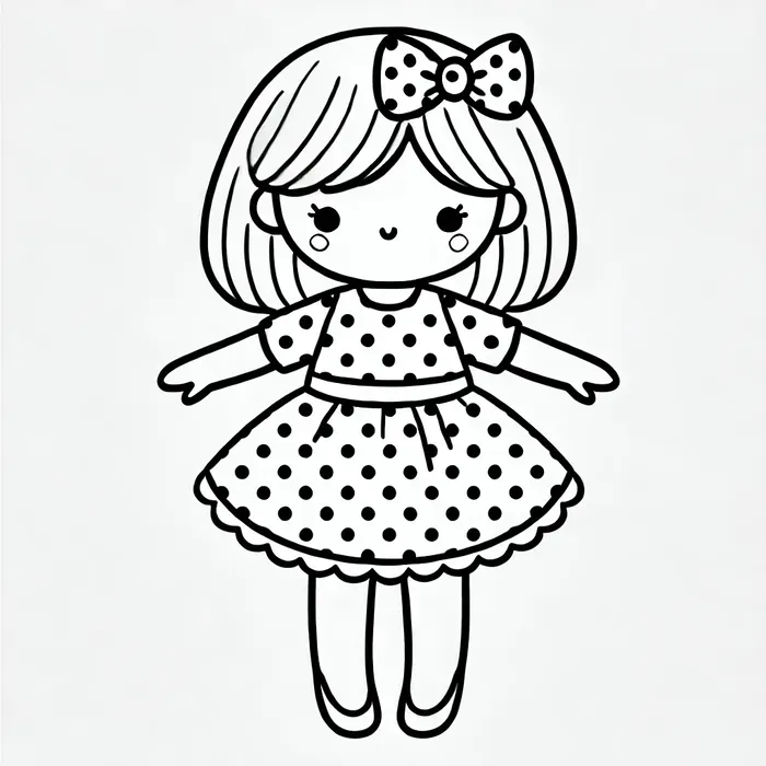 99+ Tranh tô màu búp bê giấy chibi cute dễ thương 6 Ảnh tranh tô màu búp bê cho bé