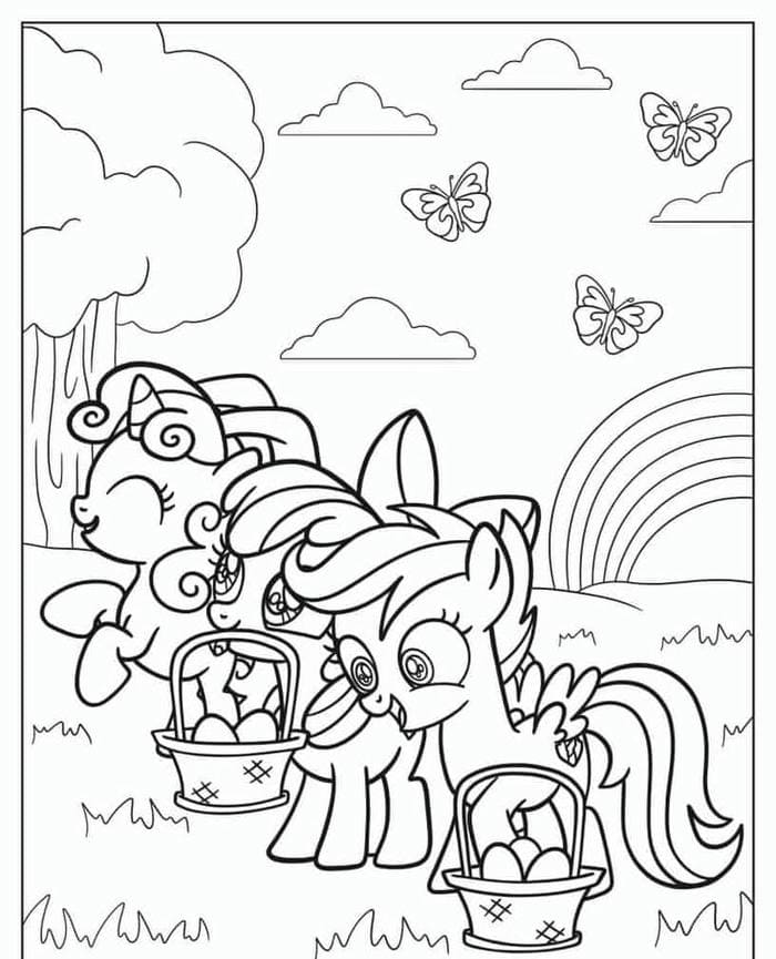 999+ Hình ảnh tranh tô màu Pony cầu vồng lấp lánh cho bé 3 Ảnh tranh tô màu chibi ngựa pony siêu dễ thương