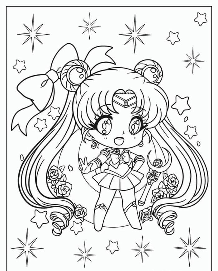 100+ bộ tranh tô màu thủy thủ mặt trăng pha lê chibi cute 3 Ảnh tranh tô màu chibi thủy thủ mặt trăng pha lê cute