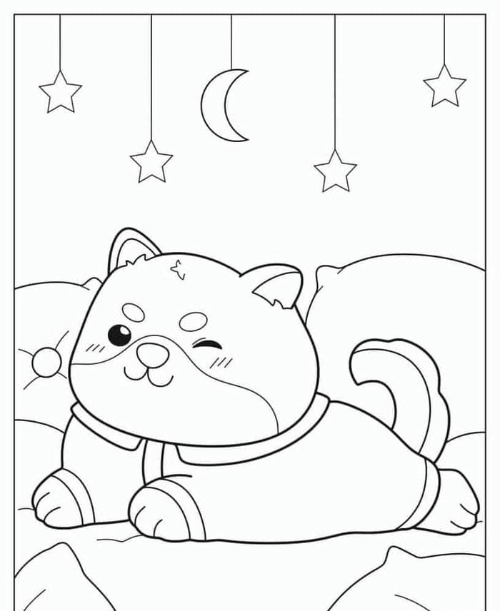 Tổng hợp 100+ tranh tô màu con chó cute đẹp cho fan nhí 8 Ảnh tranh tô màu chó Shiba đáng yêu