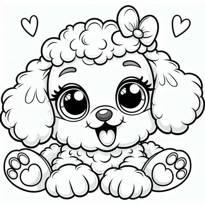 Tổng hợp 100+ tranh tô màu con chó cute đẹp cho fan nhí 4 Ảnh tranh tô màu chó con lông xù siêu dễ thương