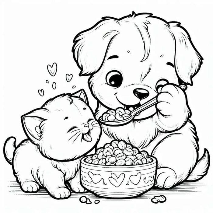 Tổng hợp 100+ tranh tô màu con chó cute đẹp cho fan nhí 5 Ảnh tranh tô màu chó con và mèo con đáng yêu