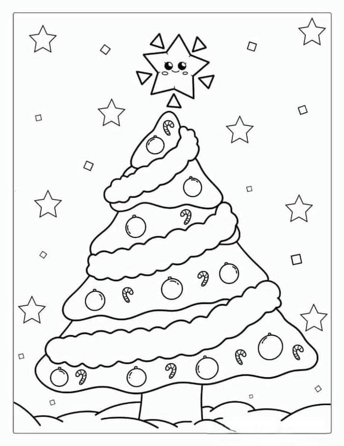 Gợi ý 99+ hình tranh tô màu cây thông noel giáng sinh cho bé 5 Ảnh tranh tô màu đơn giản hình cây thông giáng sinh
