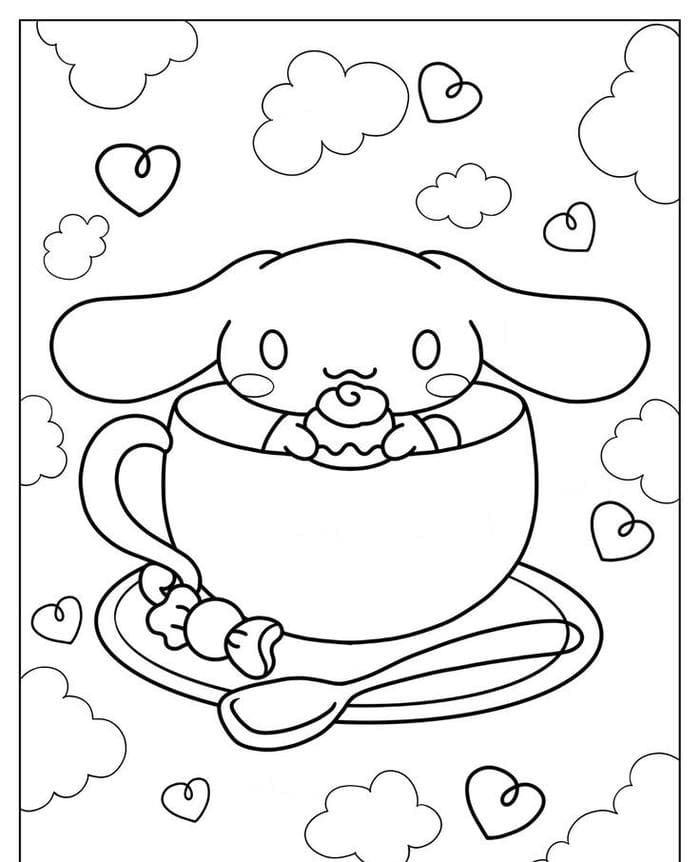 Bộ sưu tập 99+ tranh tô màu Cinnamoroll cute cho bé 18 Ảnh tranh tô màu hình Cinnamoroll siêu dễ thương