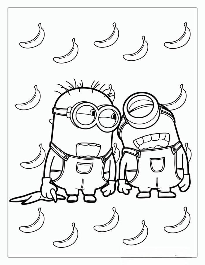 Tổng hợp bộ tranh tô màu Minion cute đáng yêu cho bé 3 Ảnh tranh tô màu hình Minion tinh nghịch, đáng yêu