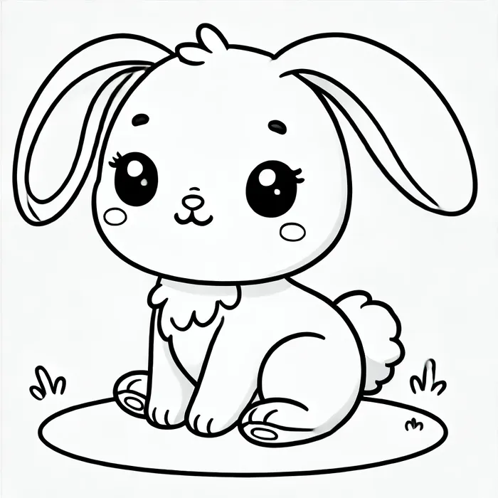 199+ Hình tranh tô màu con thỏ chibi cute dễ thương cho bé 2 Ảnh tranh tô màu hình con thỏ đơn giản