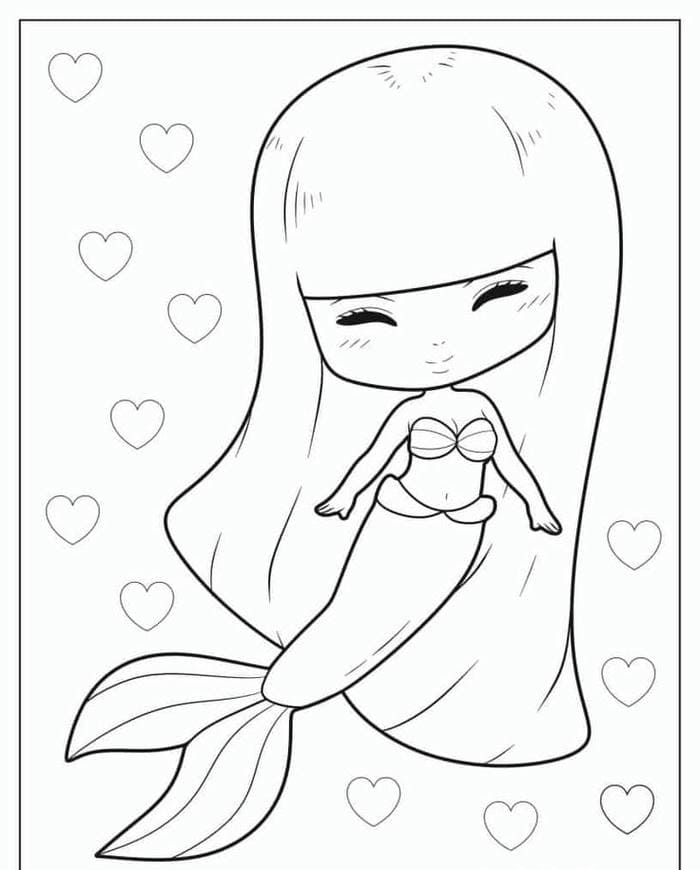 Top 99+ tranh tô màu nàng tiên cá chibi xinh đẹp cho bé gái 1 Ảnh tranh tô màu hình nàng tiên cá đơn giản, cute cho bé
