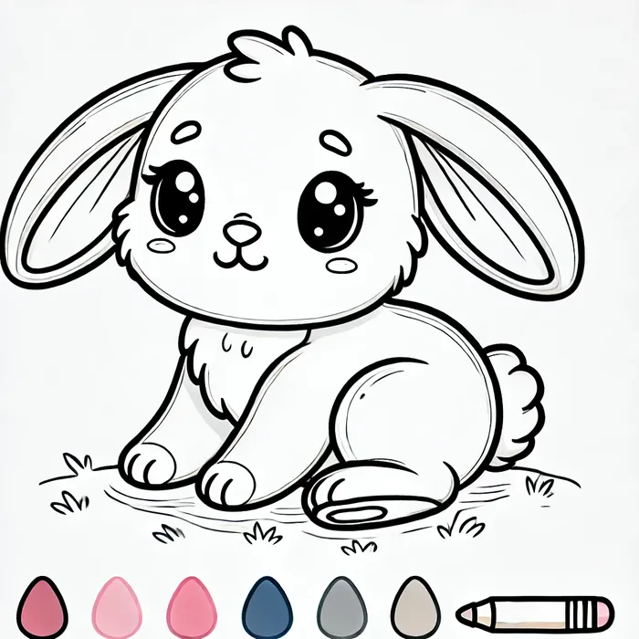 199+ Hình tranh tô màu con thỏ chibi cute dễ thương cho bé 4 Ảnh tranh tô màu hình thỏ chibi siêu cute