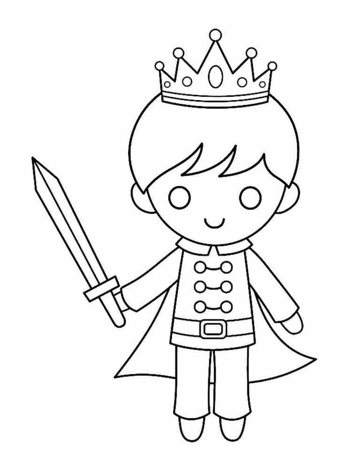 Gợi ý 77+ bộ tranh tô màu hoàng tử chibi cute dễ thương 5 Ảnh tranh tô màu hoàng tử đơn giản cho bé
