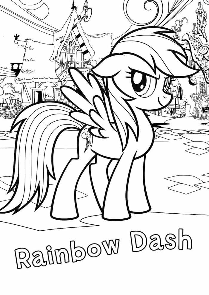 999+ Hình ảnh tranh tô màu Pony cầu vồng lấp lánh cho bé 18 Ảnh tranh tô màu ngựa pony Rainbow