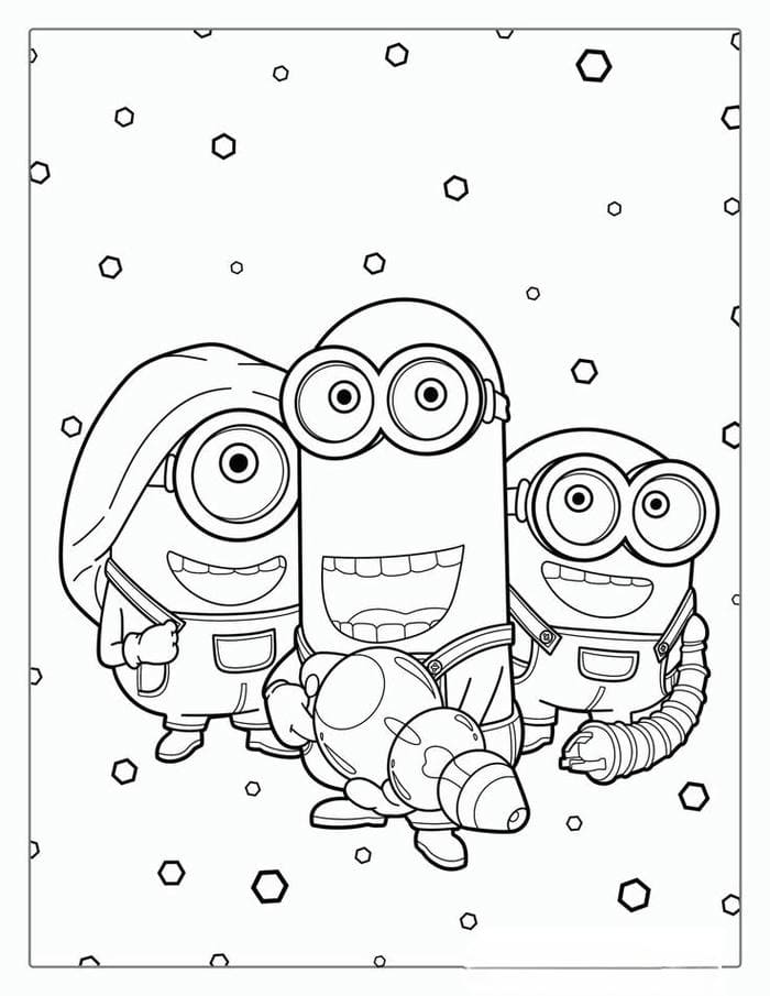 Tổng hợp bộ tranh tô màu Minion cute đáng yêu cho bé 12 Ảnh tranh tô màu những người bạn Minion cute
