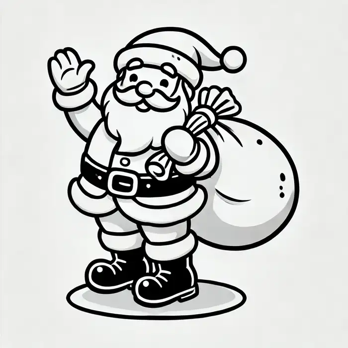 Ảnh tranh tô màu ông già noel đơn giản cho bé