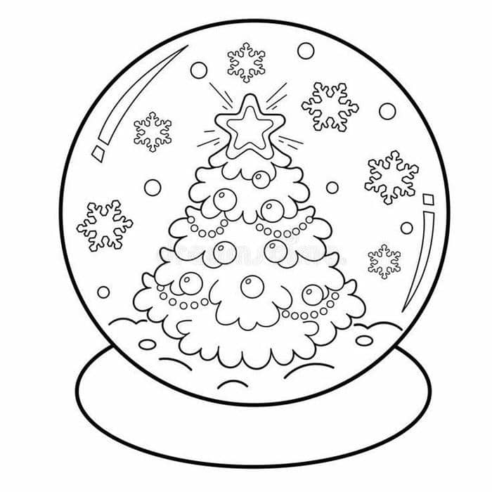 Gợi ý 99+ hình tranh tô màu cây thông noel giáng sinh cho bé 9 Ảnh tranh tô màu quả cầu tuyết cây thông noel