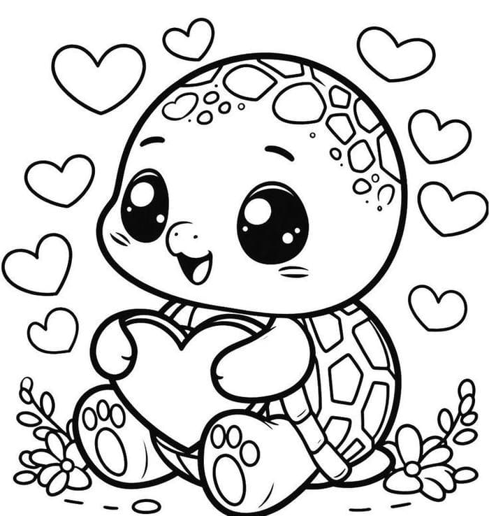 Gợi ý 500+ tranh tô màu con rùa cute đẹp nhất cho bé giải trí 5 Ảnh tranh tô màu rùa con đáng yêu