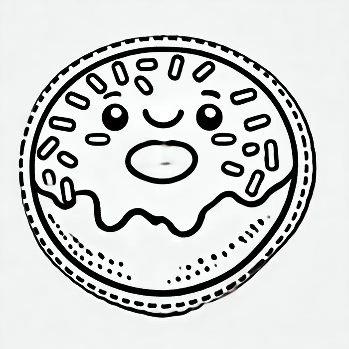 Tổng hợp 78+ bộ tranh tô màu sticker mini cute đơn giản cho bé 1 Ảnh tranh tô màu sticker bánh donut dễ thương
