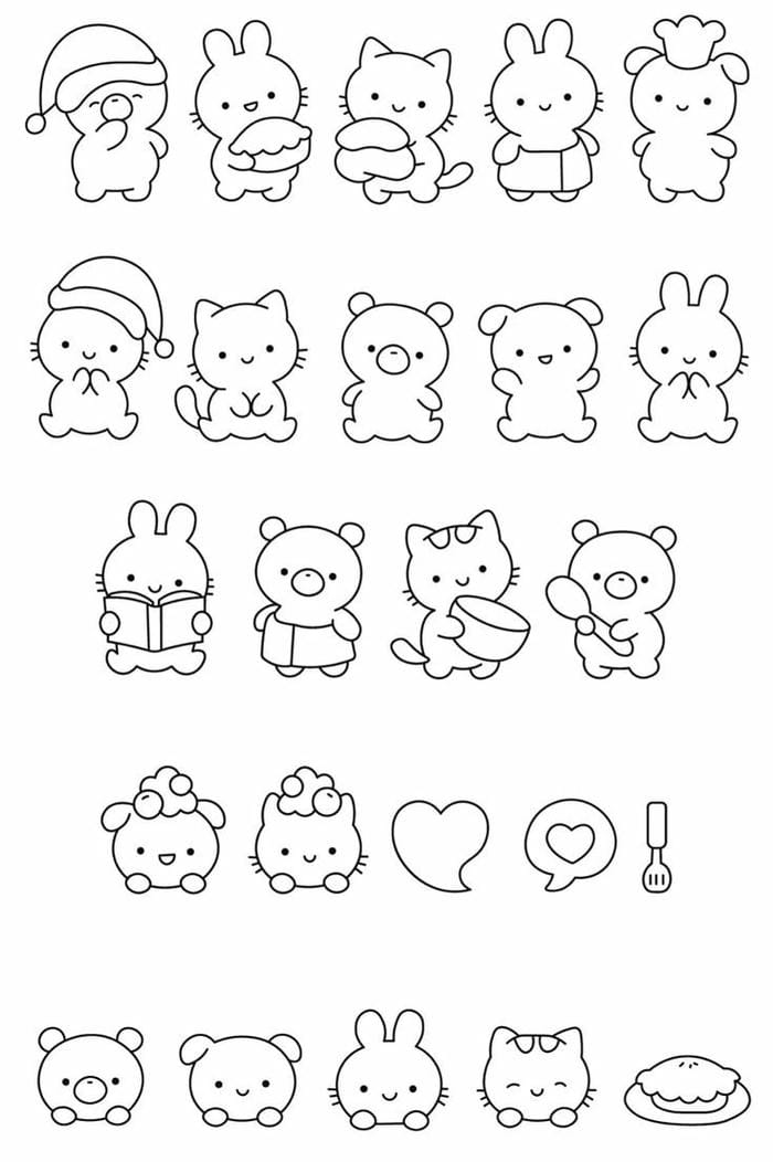 Tổng hợp 78+ bộ tranh tô màu sticker mini cute đơn giản cho bé 8 Ảnh tranh tô màu stiker hình động vật đơn giản, cute cho bé