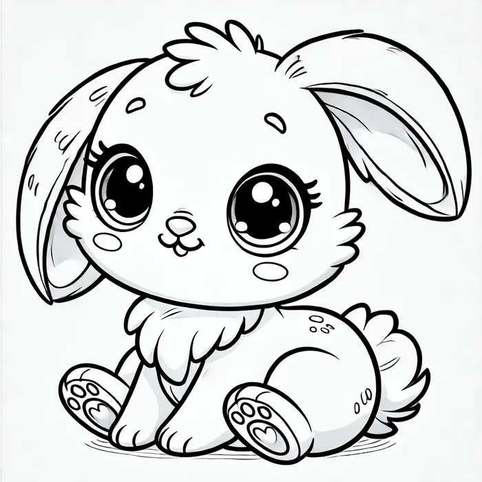 199+ Hình tranh tô màu con thỏ chibi cute dễ thương cho bé 7 Ảnh tranh tô màu thỏ con chibi siêu dễ thương cho bé