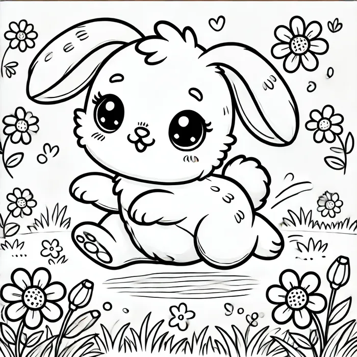 199+ Hình tranh tô màu con thỏ chibi cute dễ thương cho bé 9 Ảnh tranh tô màu thỏ con đáng yêu