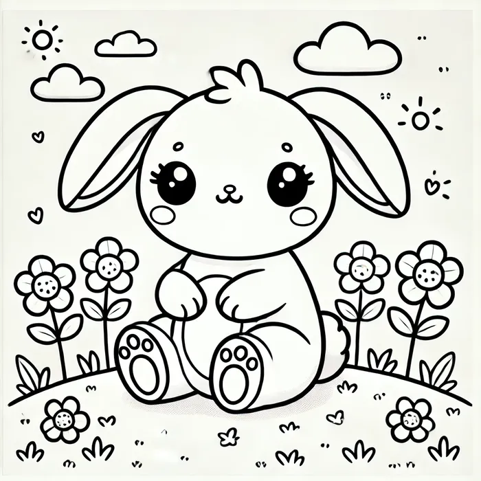 199+ Hình tranh tô màu con thỏ chibi cute dễ thương cho bé 10 Ảnh tranh tô màu thỏ con đơn giản cho bé