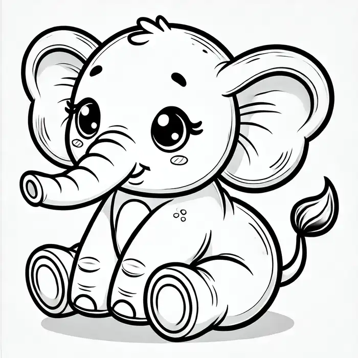 Tải miễn phí 100+ hình ảnh tranh tô màu con voi đẹp dễ thương 5 Ảnh tranh tô màu voi con đáng yêu cho bé