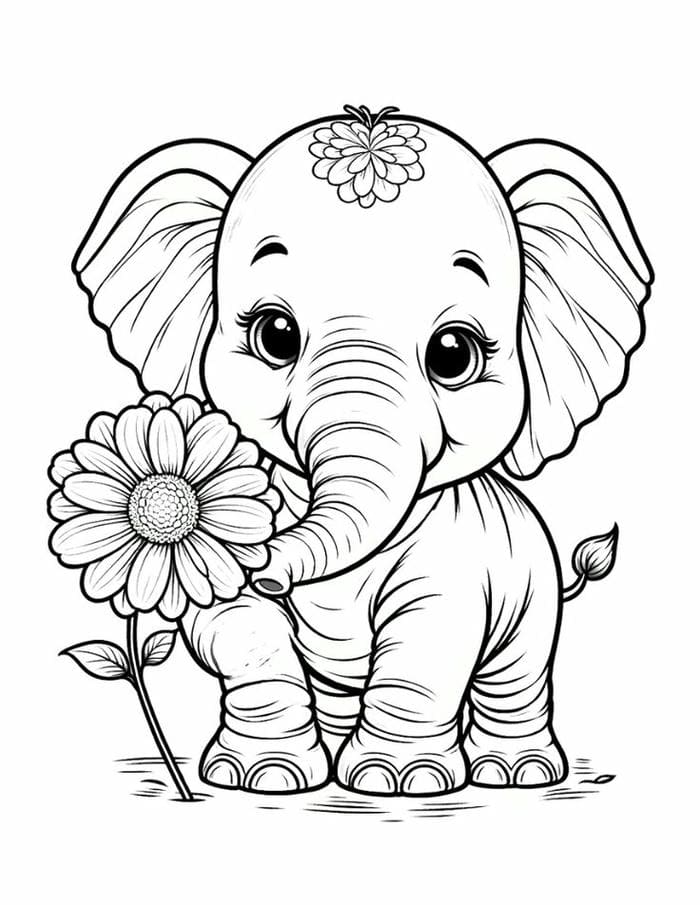 Tải miễn phí 100+ hình ảnh tranh tô màu con voi đẹp dễ thương 6 Ảnh tranh tô màu voi con đơn gảin
