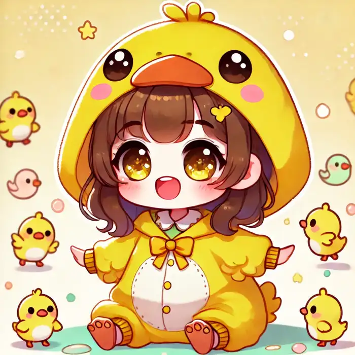 99+ Ảnh Bé Gái Chibi Cực Cute – Hình Nền & Avatar Ngọt Ngào Dễ Thương 19 Bé gái chibi trang phục vịt vàng đáng yêu