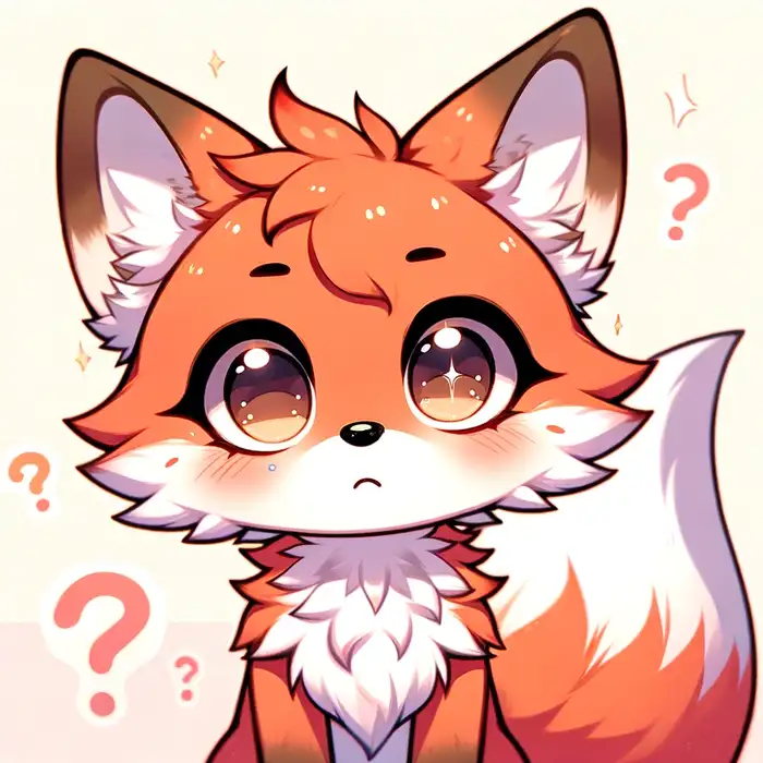 Cáo nhỏ chibi biểu cảm thắc mắc siêu đáng yêu